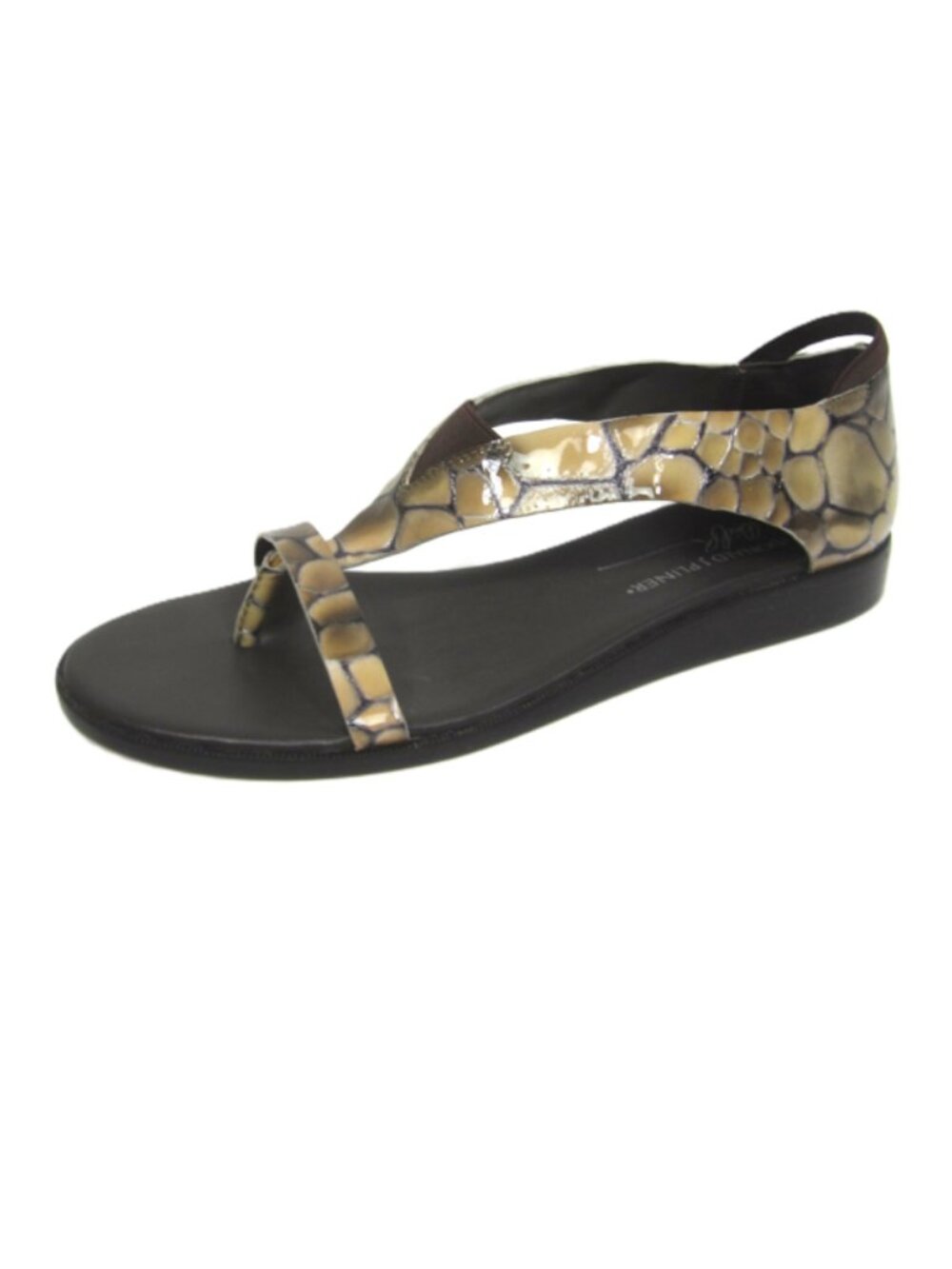 Donald J Pliner EUC Size 7N Slingback Sandals Embossed Croc Snake Patent Leather